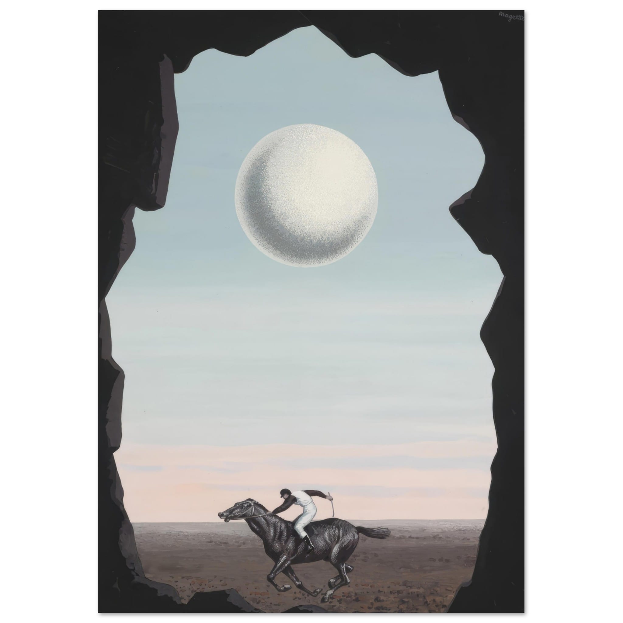 Artfulprints Poster René Magritte - Le jockey perdu  - A4 21x29.7 cm - Blauw