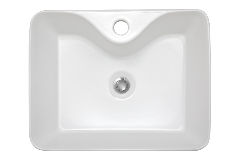 Umywalka Nablatowa Ceramiczna Prostokątna Biała Mercury