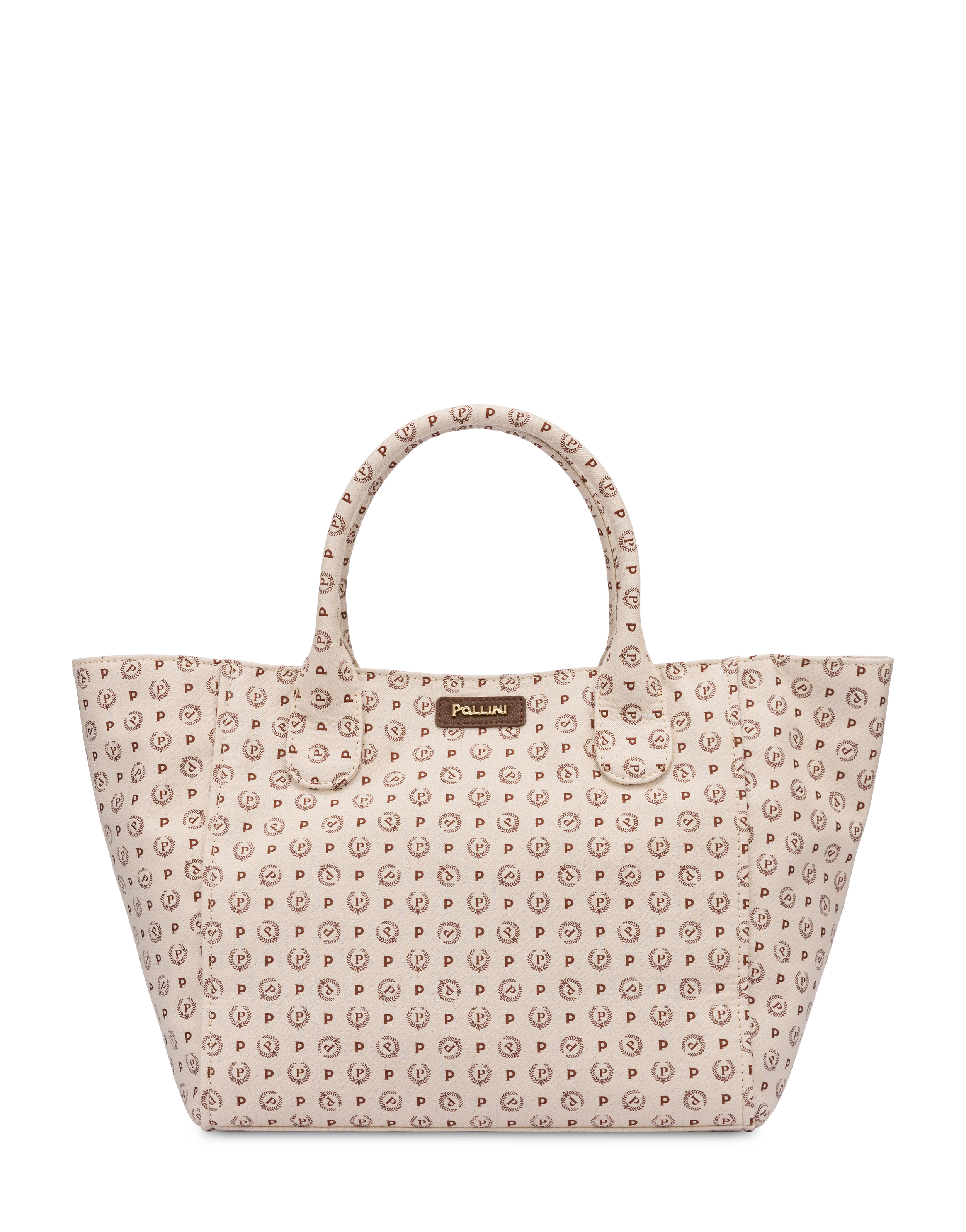 Borsa Tote Heritage Jacquard Medium Avorio/marrone