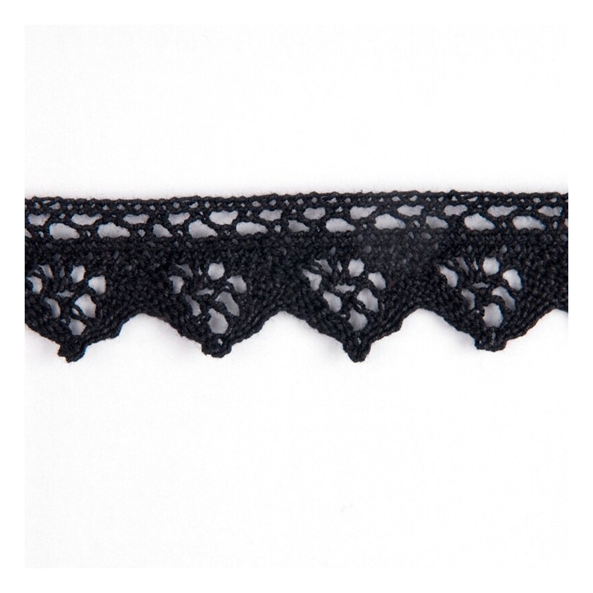 Black 30mm Cotton Lace Trim by the Metre