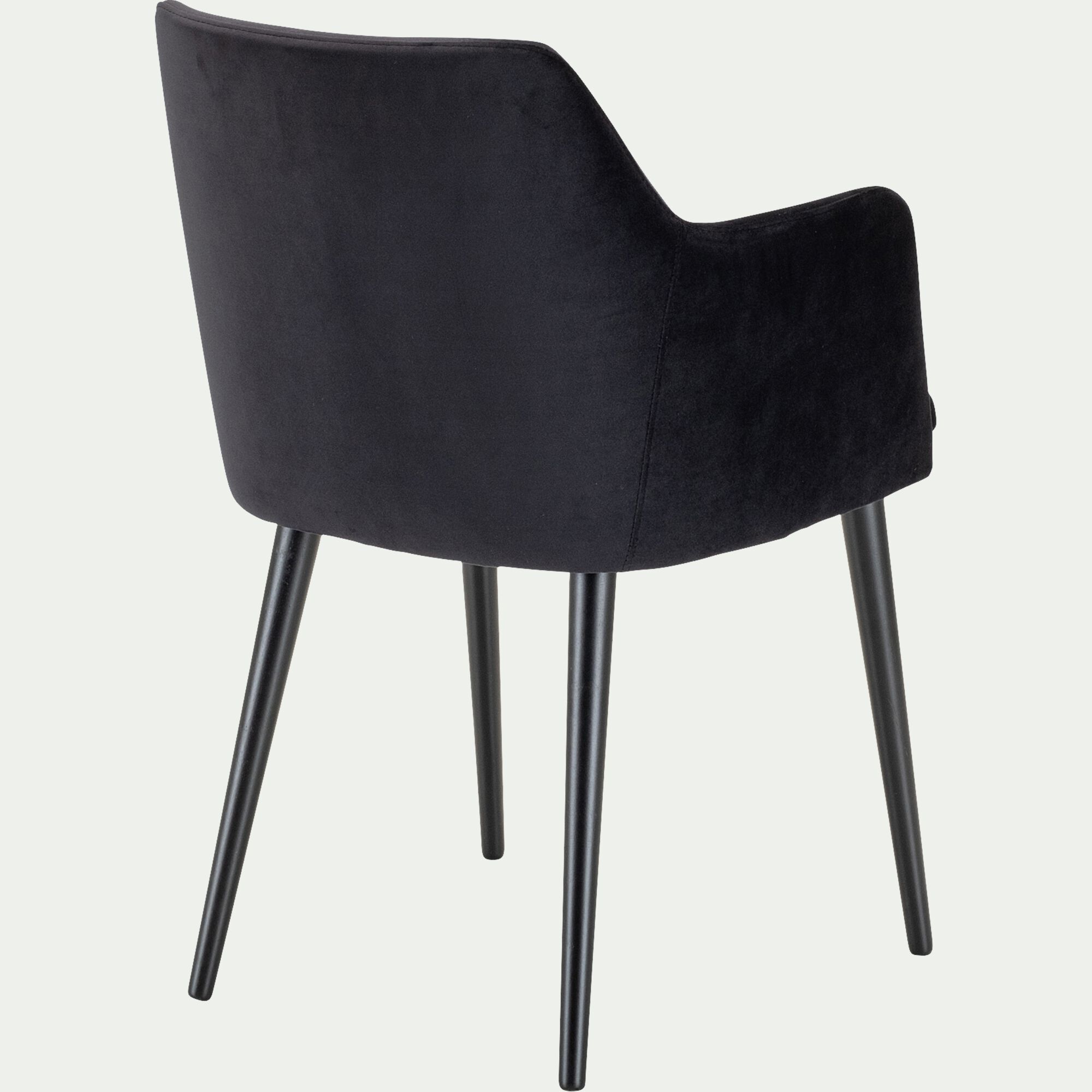MANE - Chaise en tissu effet velours avec accoudoirs - noir