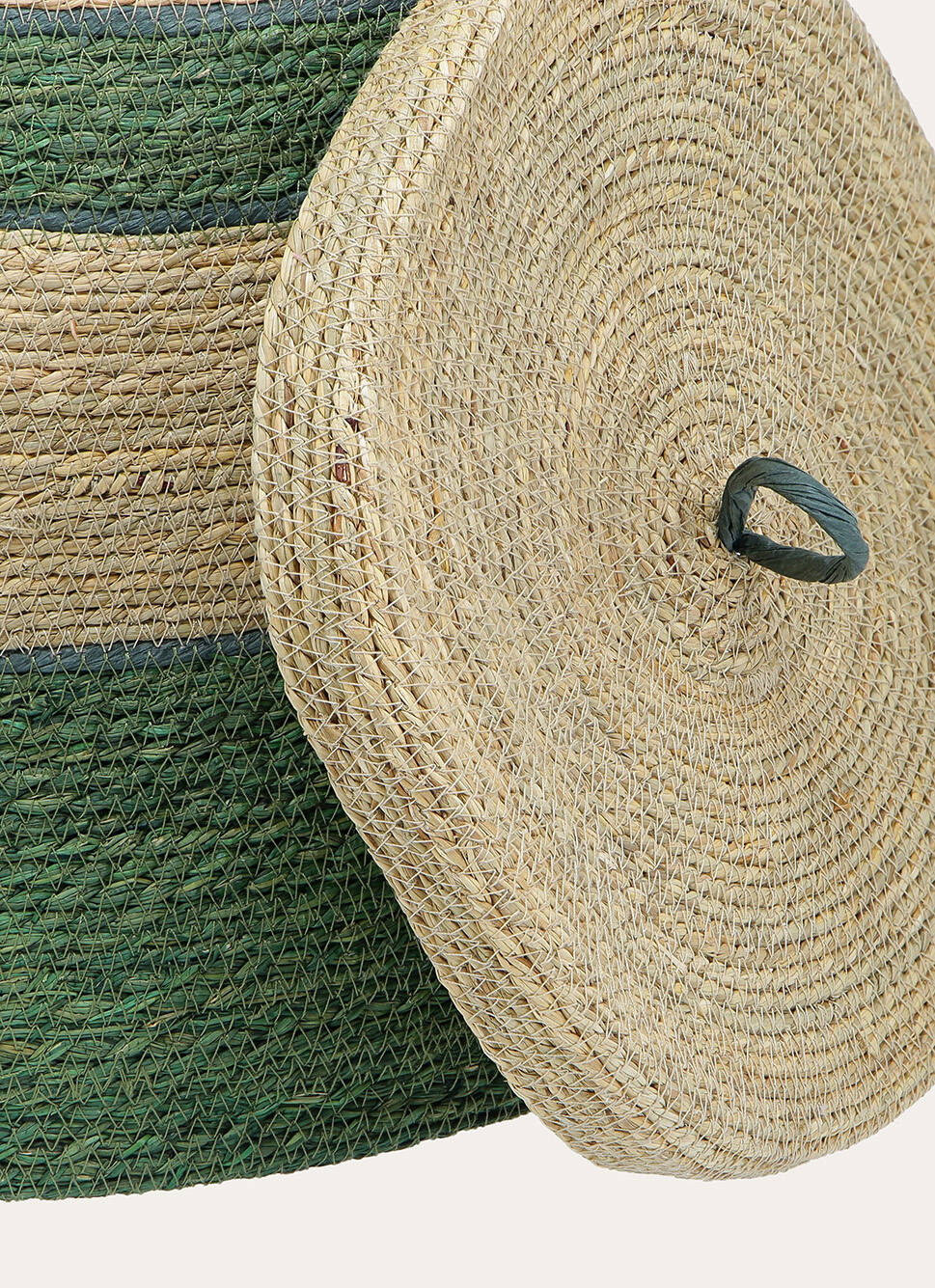 PANIER EN SEAGRASS NATUREL/VERT