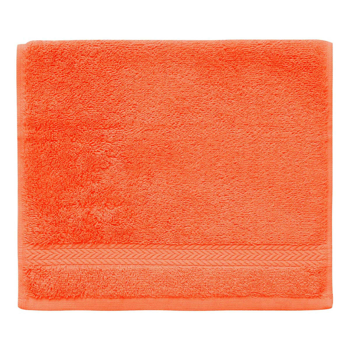 LUXURY - Lot de 3 serviettes invité 550gr/m²  corail 30x50 cm