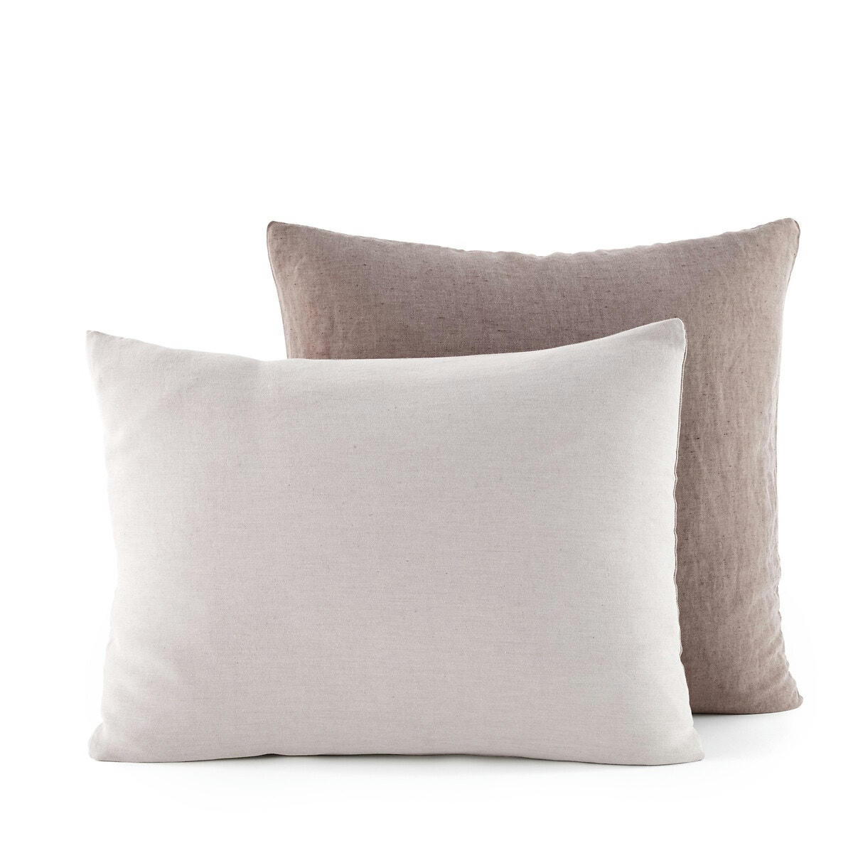 Taie d'oreiller bicolore en lin et coton, Antona