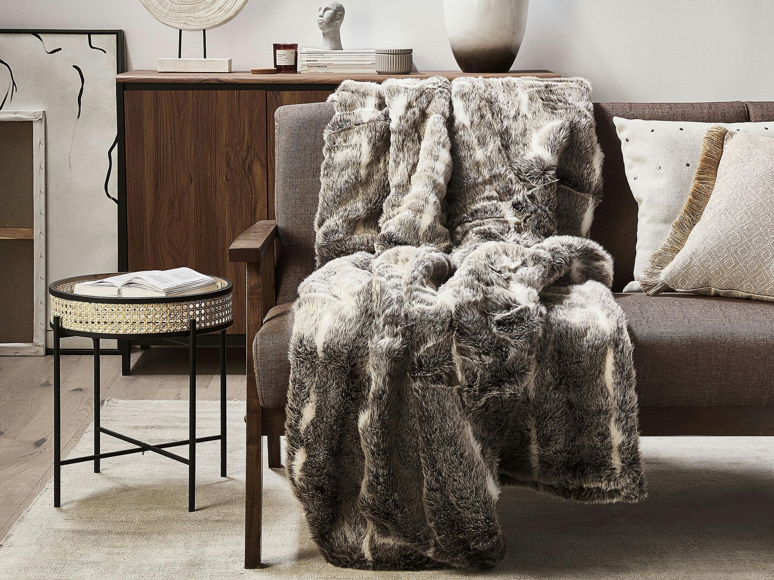 TADDART - Couverture en acrylique marron 200x150cm