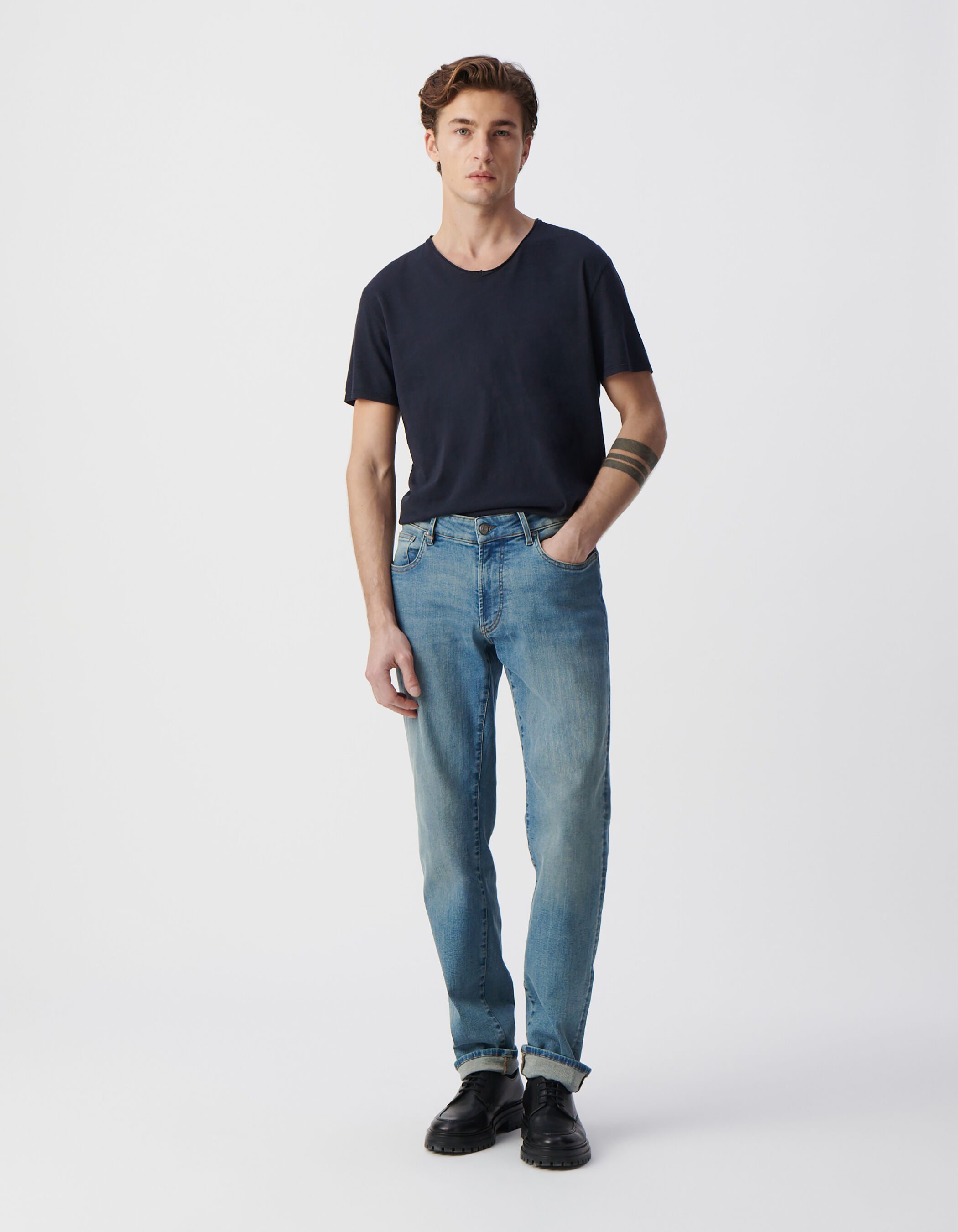 T-shirt L'Essentiel blanc col V Homme