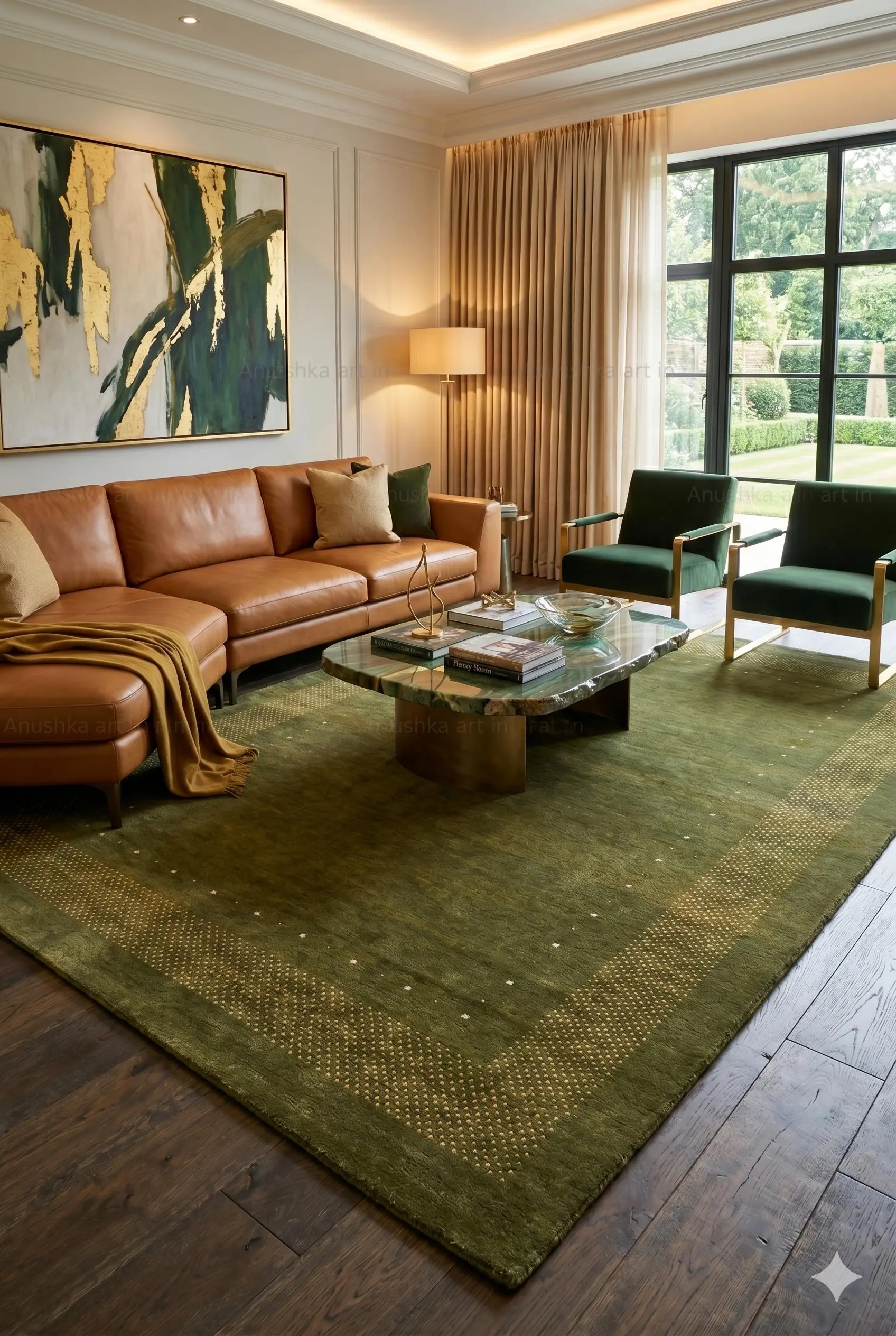Artisan Olive Green Handloom Wool Rug Gabbeh Loribaft Bordered Area Carpet for Living Room High Quality Dense Pile Tribal Design 8x10 9x12