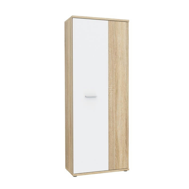 CLASS - Meuble à chaussure 2 portes blanc décor chêne clair