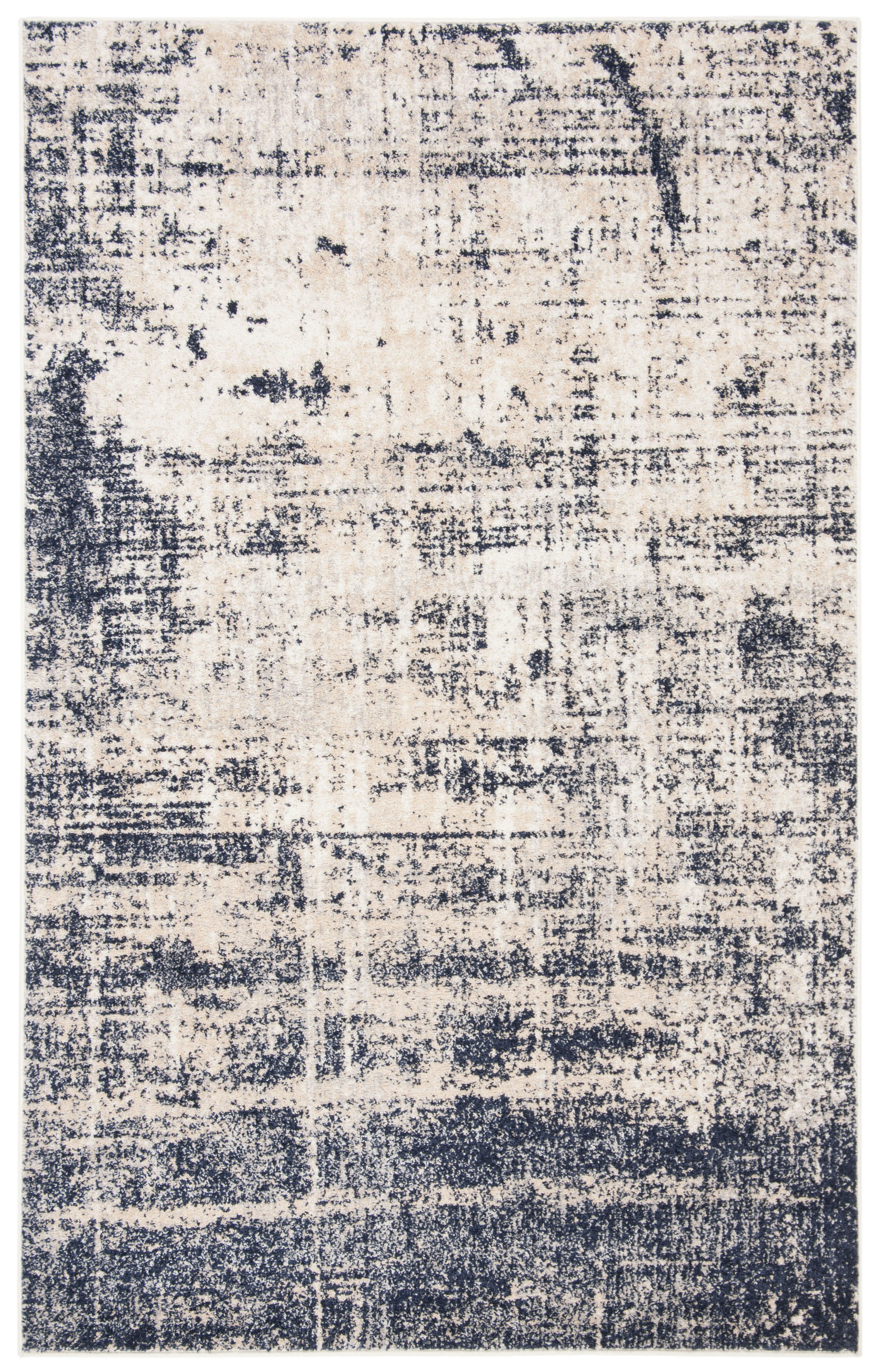 ADIRONDACK - Tapis de salon interieur en or & bleu marine, 155 x 229 cm