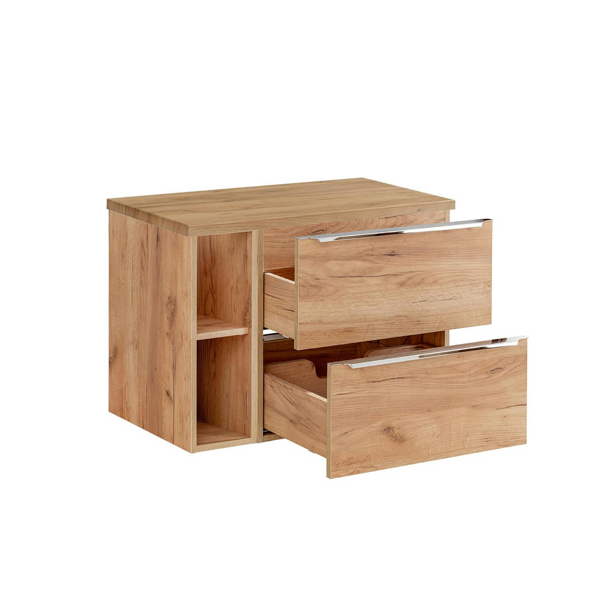 - Meuble sous-vasque 80cm 2 niches naturel