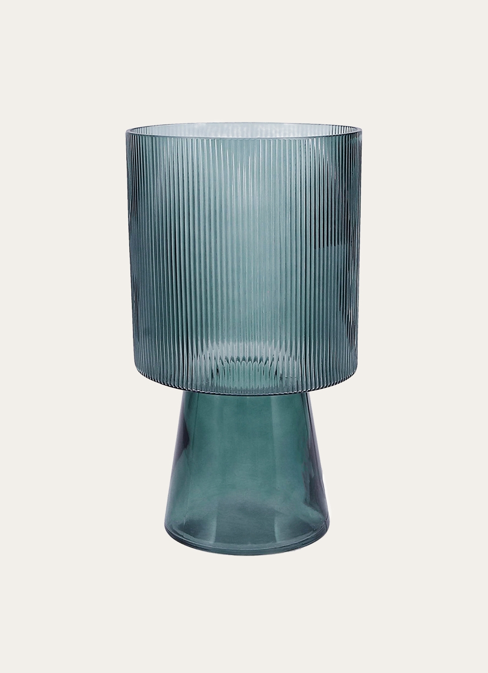 VASE EN VERRE STRIÉ EFFY VERT TRANSPARENT