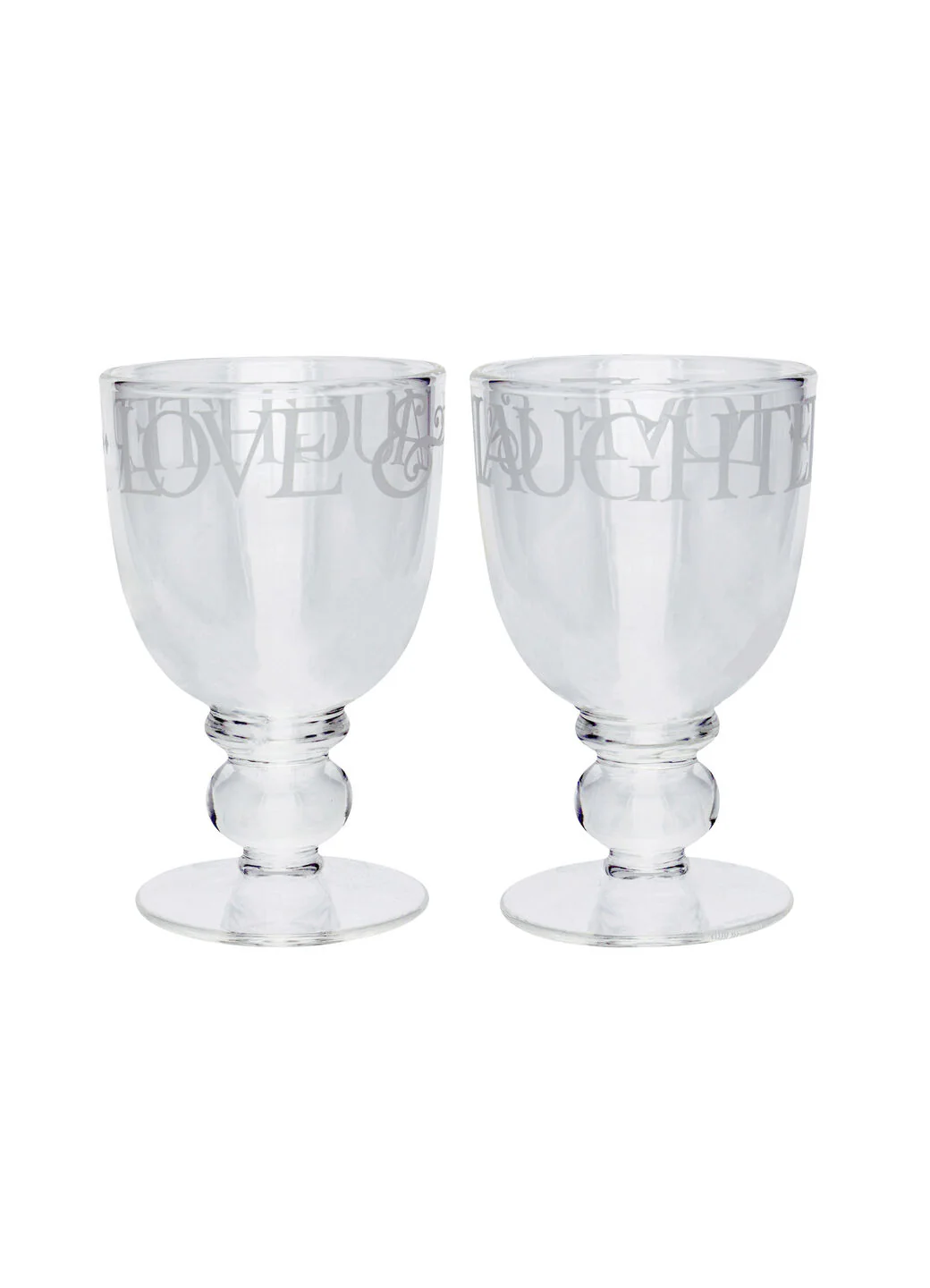 Black Toast Set Of 2 Large Wine Crystal Glasses