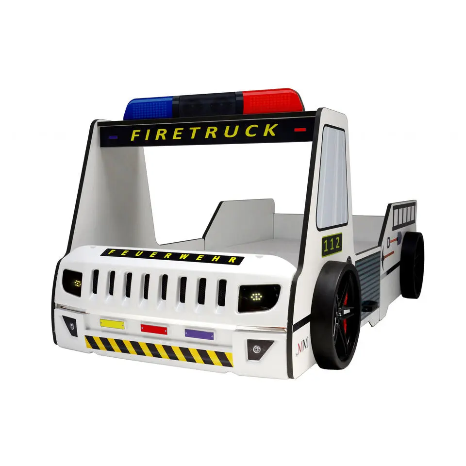 Brandweerbed peuterbed jongensbed rood 90 x 200 cm