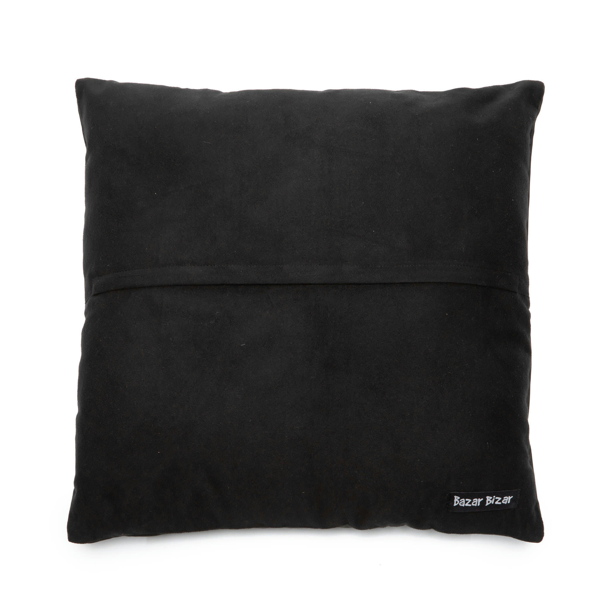 LEATHER - Coussin en cuir noir 60x60