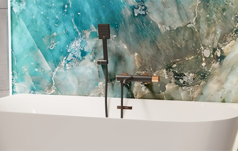 Bateria Wannowa Moonlight Invena Trend Czarna / Rose Gold