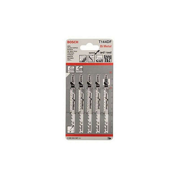 5 lames de scie sauteuse T 144 DF Speed for Hard Wood - BOSCH - 2608634567