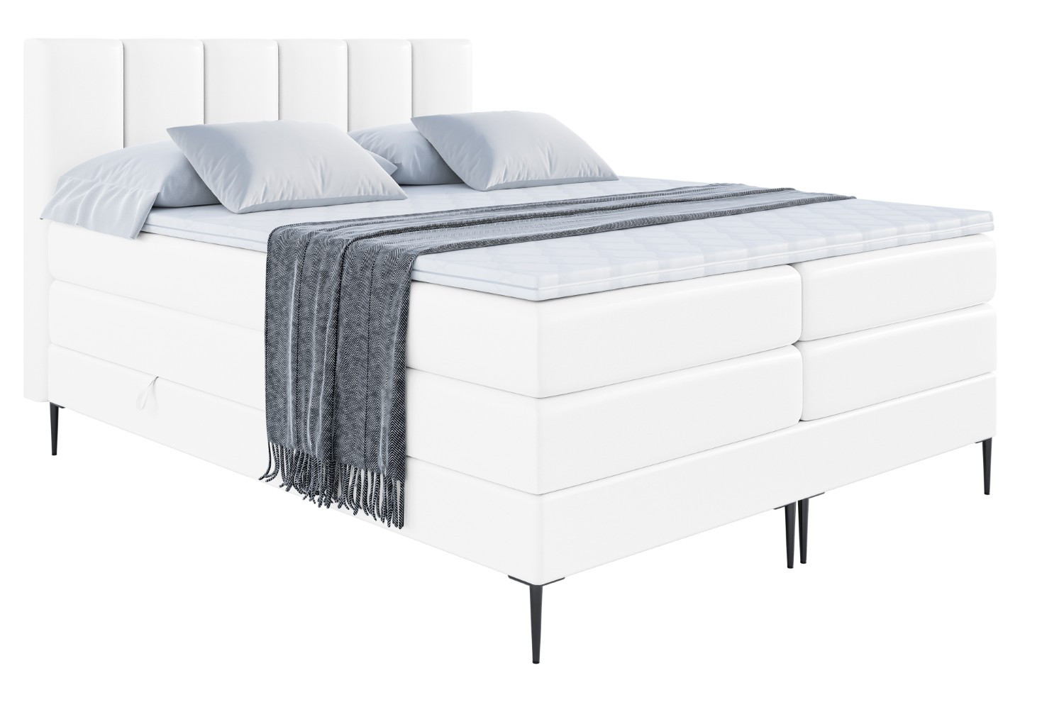 Łóżko kontynentalne - pojemnik, materac, nóżki BOXI1-FC KING 120x200cm