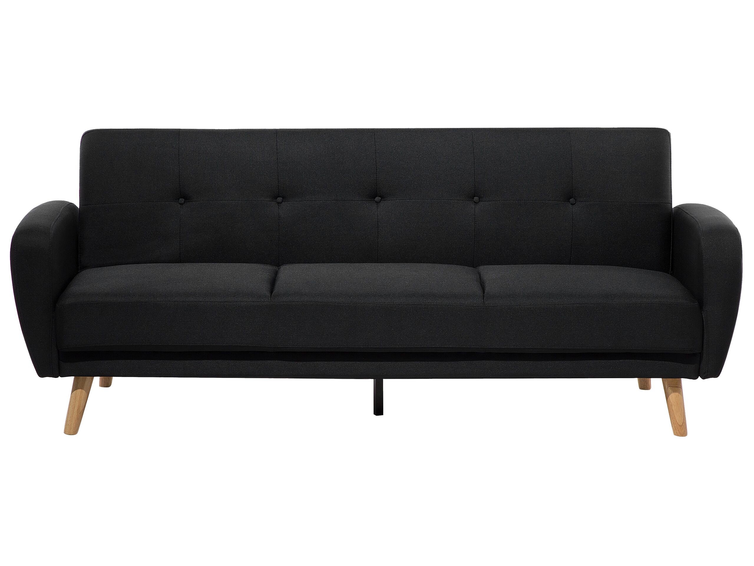 Sofa kanapa trzyosobowa rozkładana czarna