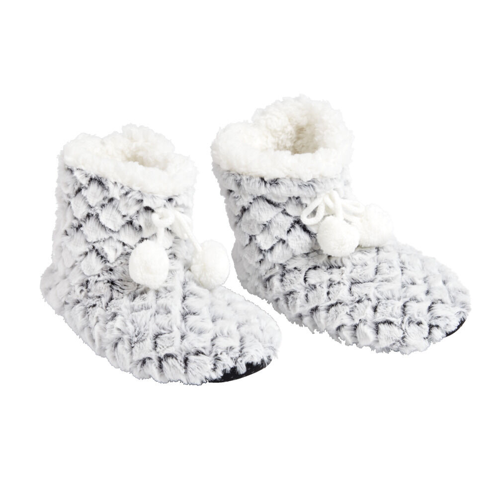 Chaussons bottes nid d'abeille à pompons T36 à T41