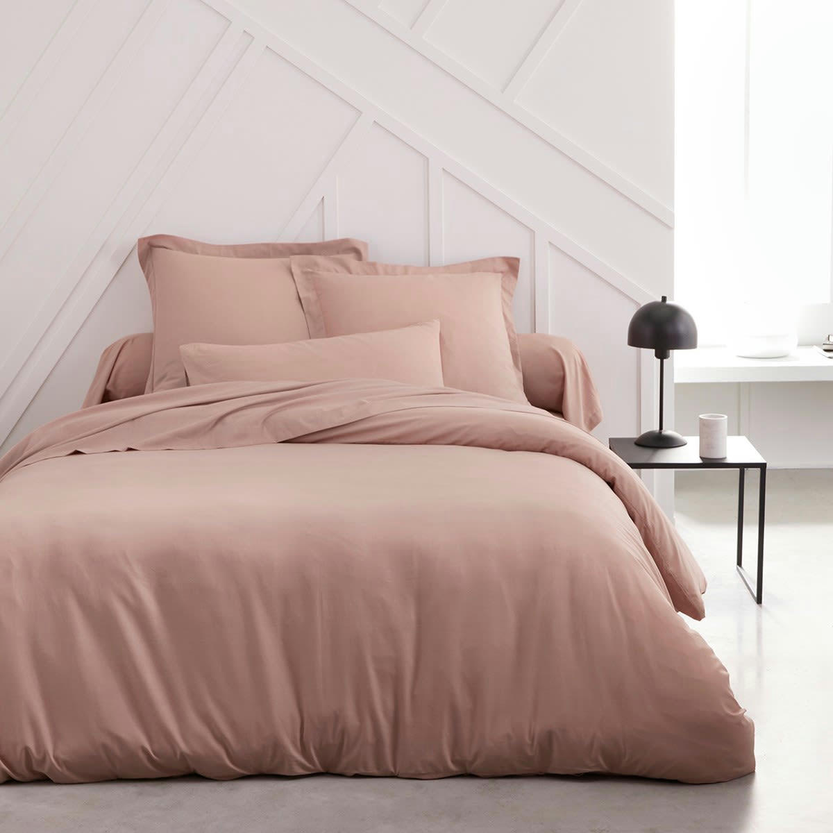 - Housse de couette en Coton Rose 240x260 cm