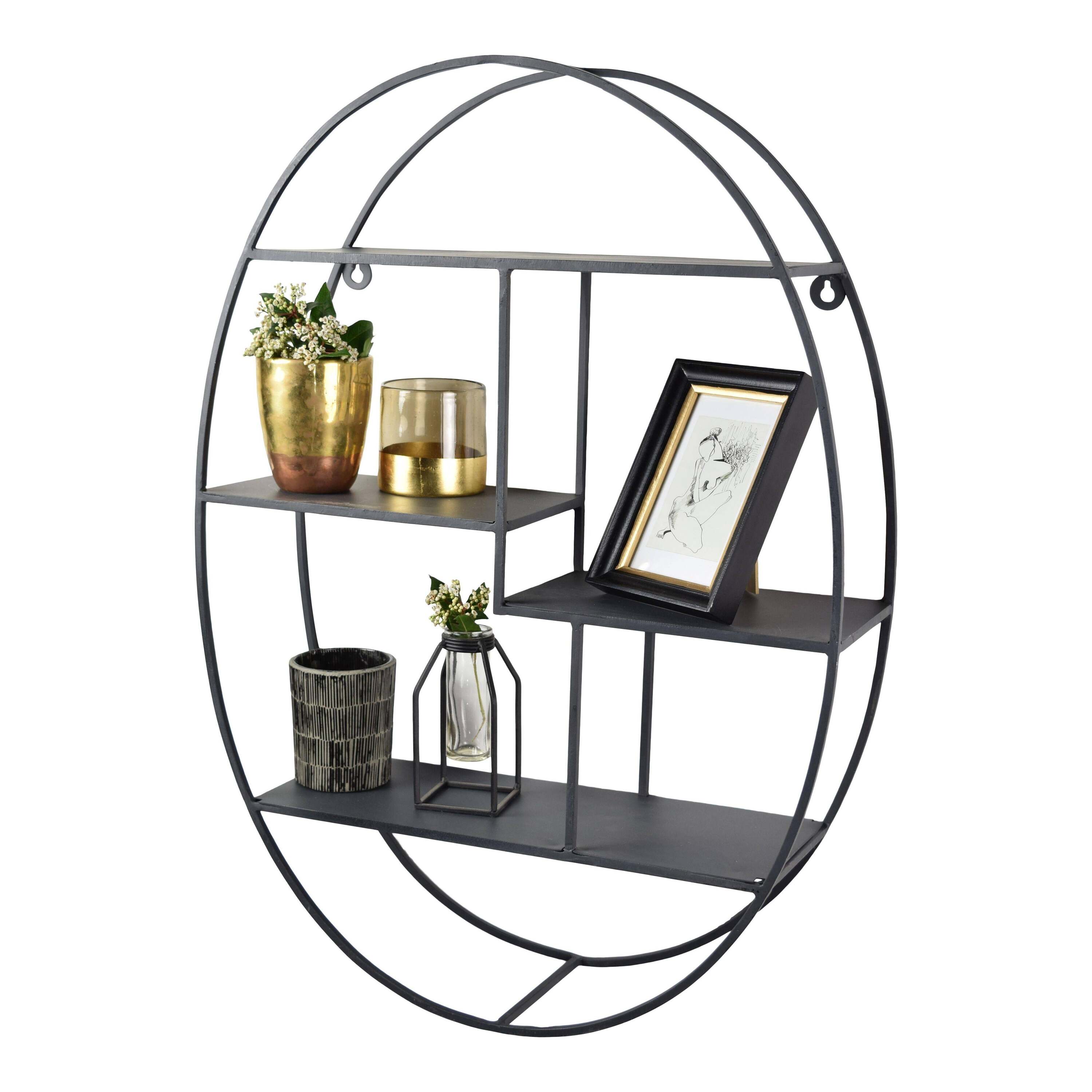 LOFT42 Wally Wandrek Ovaal - Metaal - Mat Zwart - 50x70x15