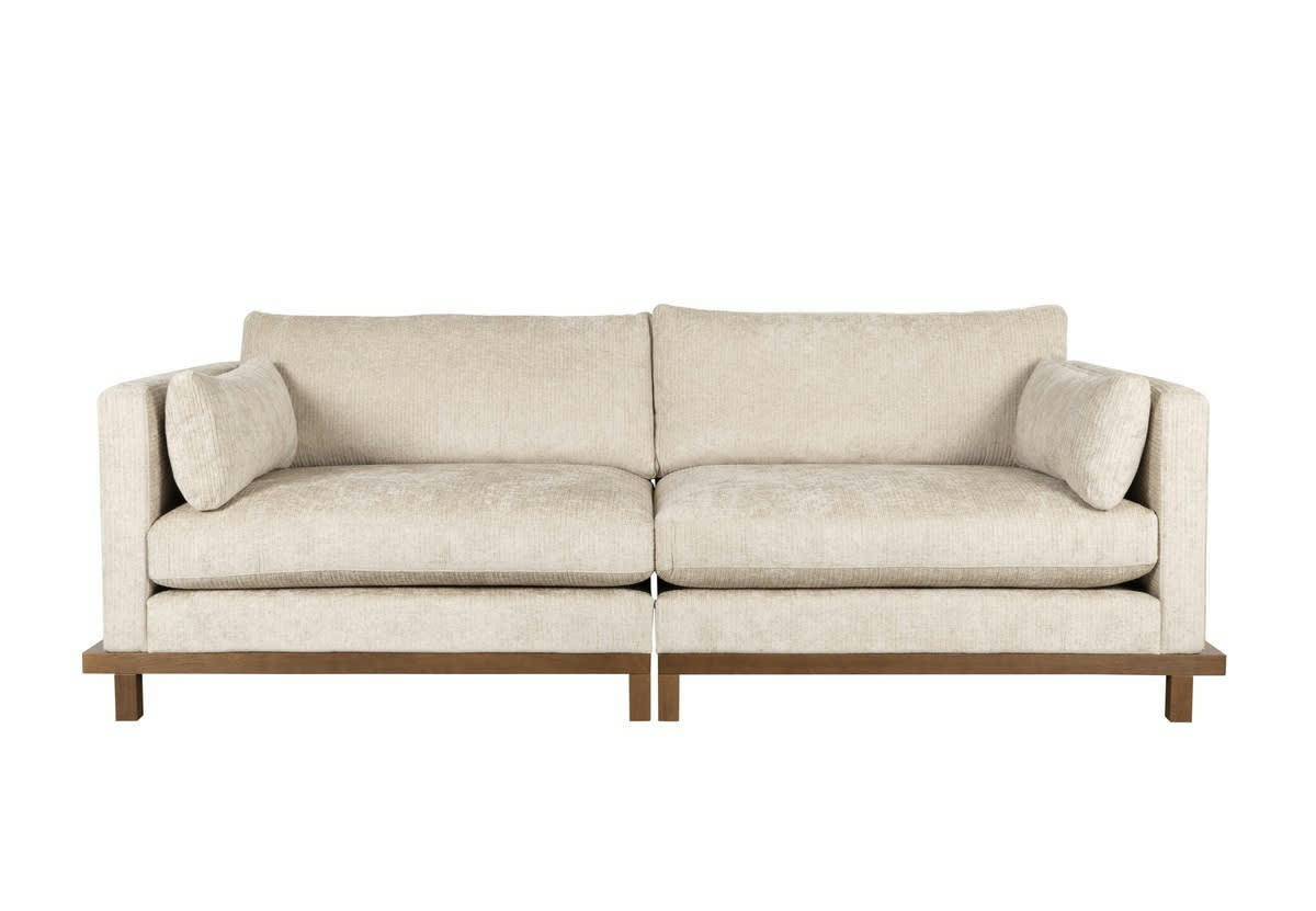 BLOSSOM - Canapé 3 places velours beige