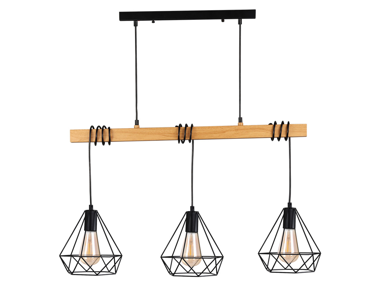 Lampa wisząca Vigo 3-punktowa 75cm metalowa beżowo-czarna