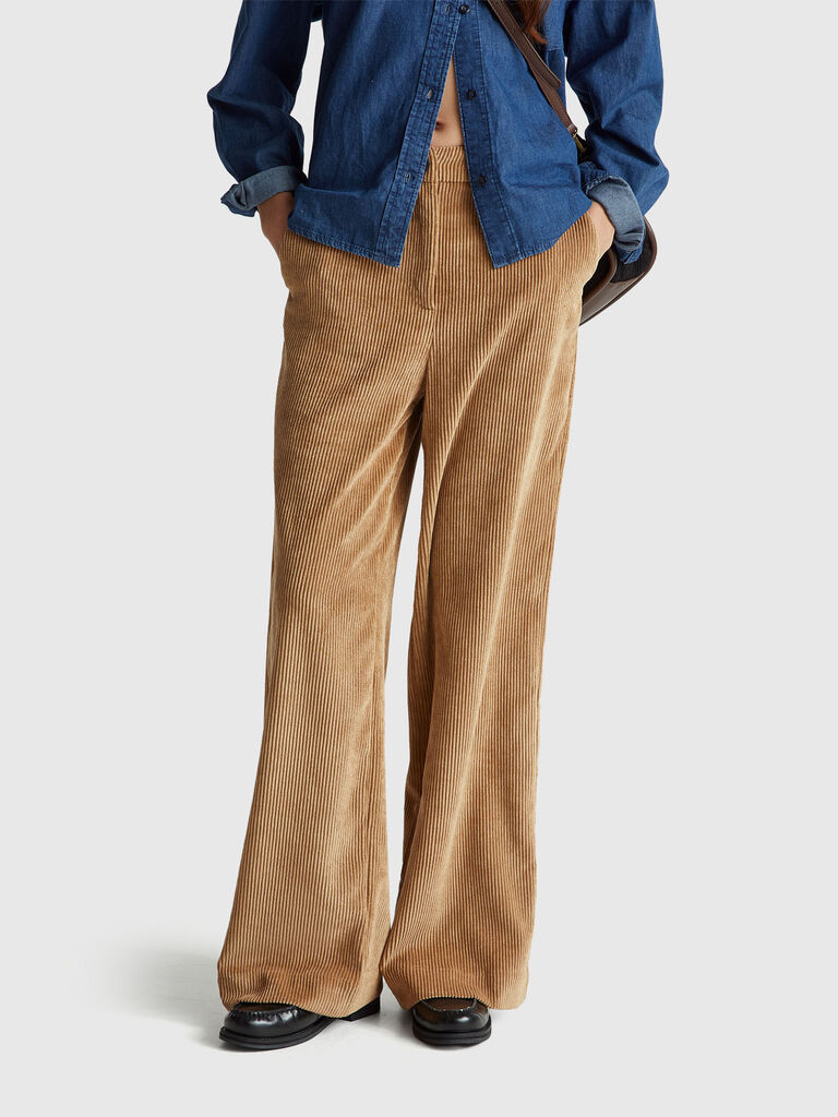 Flared corduroy trousers