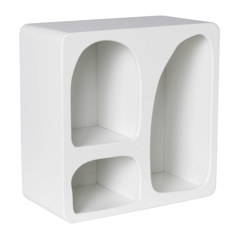 3 vakkenkast Zaha organic - MDF - wit - 30x30x15 cm