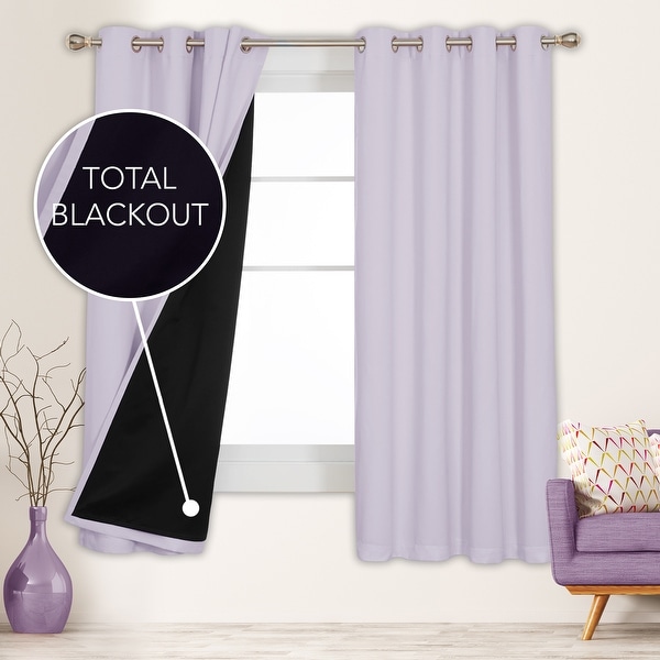 Deconovo 100 Percent Blackout with Liner Grommet Curtain (2 Panel)