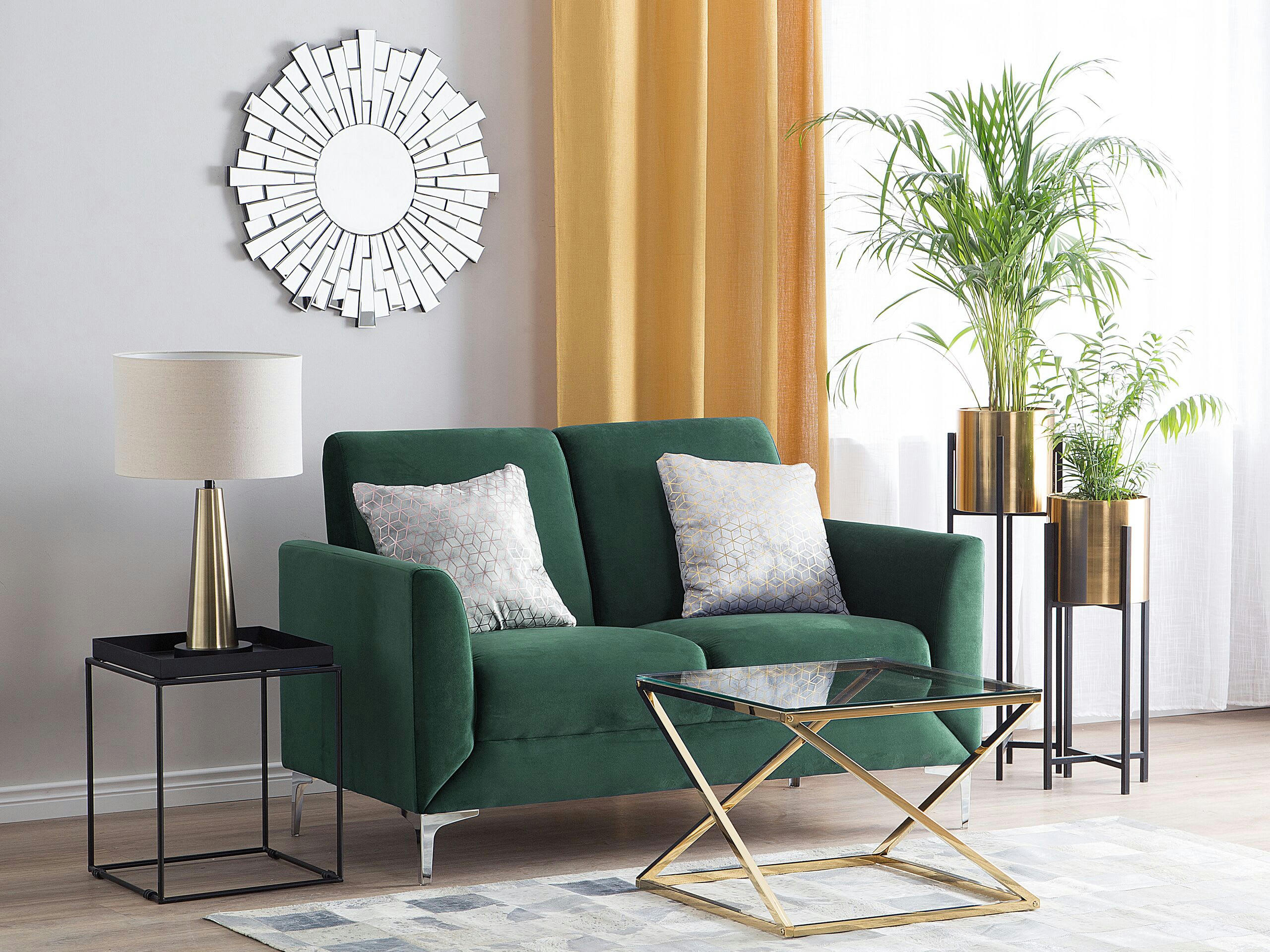 FENES - Canapé 2 places 2 personnes en velours vert