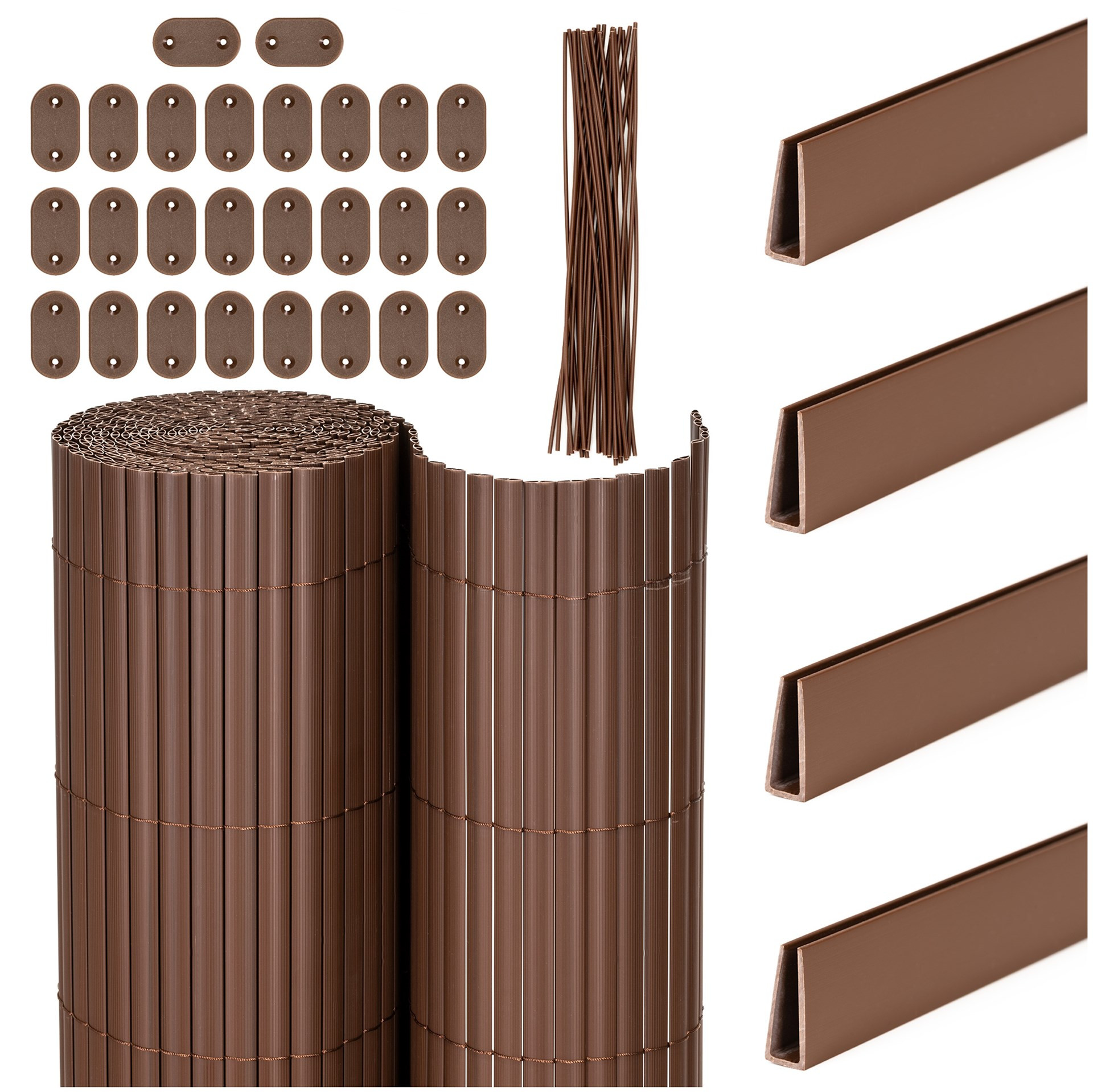 Osłona PVC maskująca 400x100 cm na balkon, taras, ogrodzenie zestaw profile