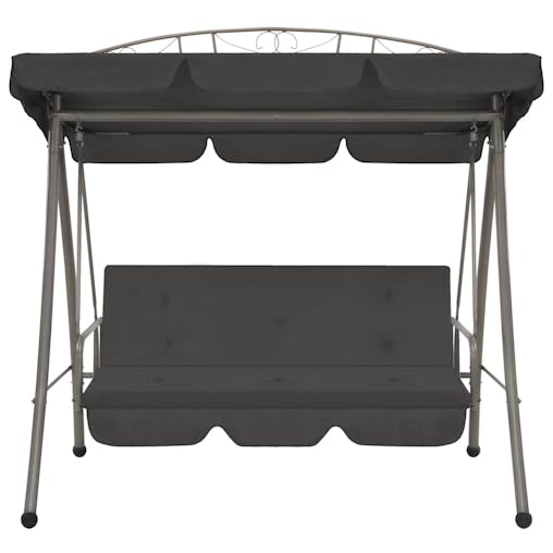 NNEVL Outdoor Convertible Swing Bench with Canopy Anthracite 198x120x205 cm Steel