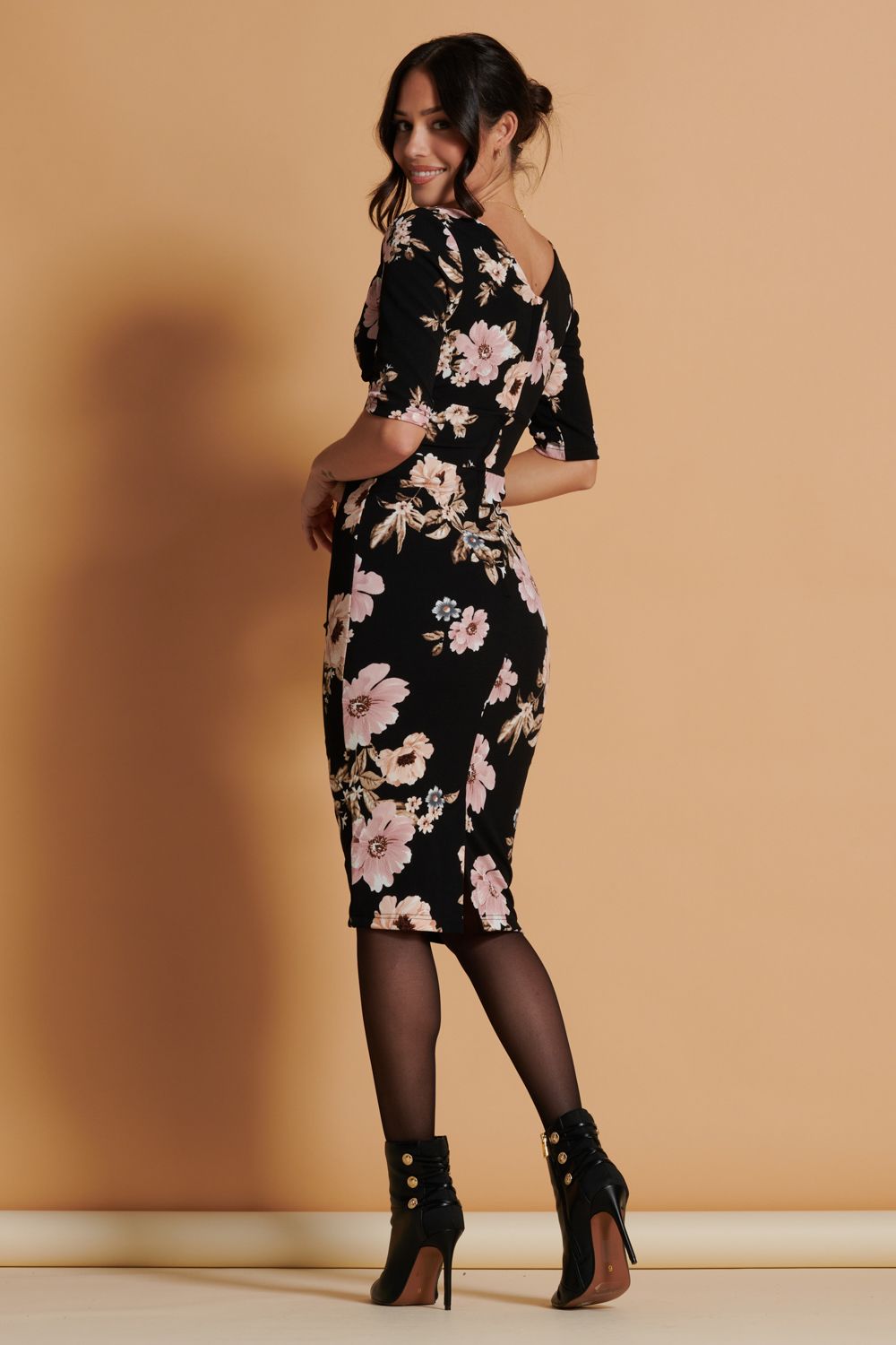 Jolie Moi Pranavi Print Scuba Bodycon Dress