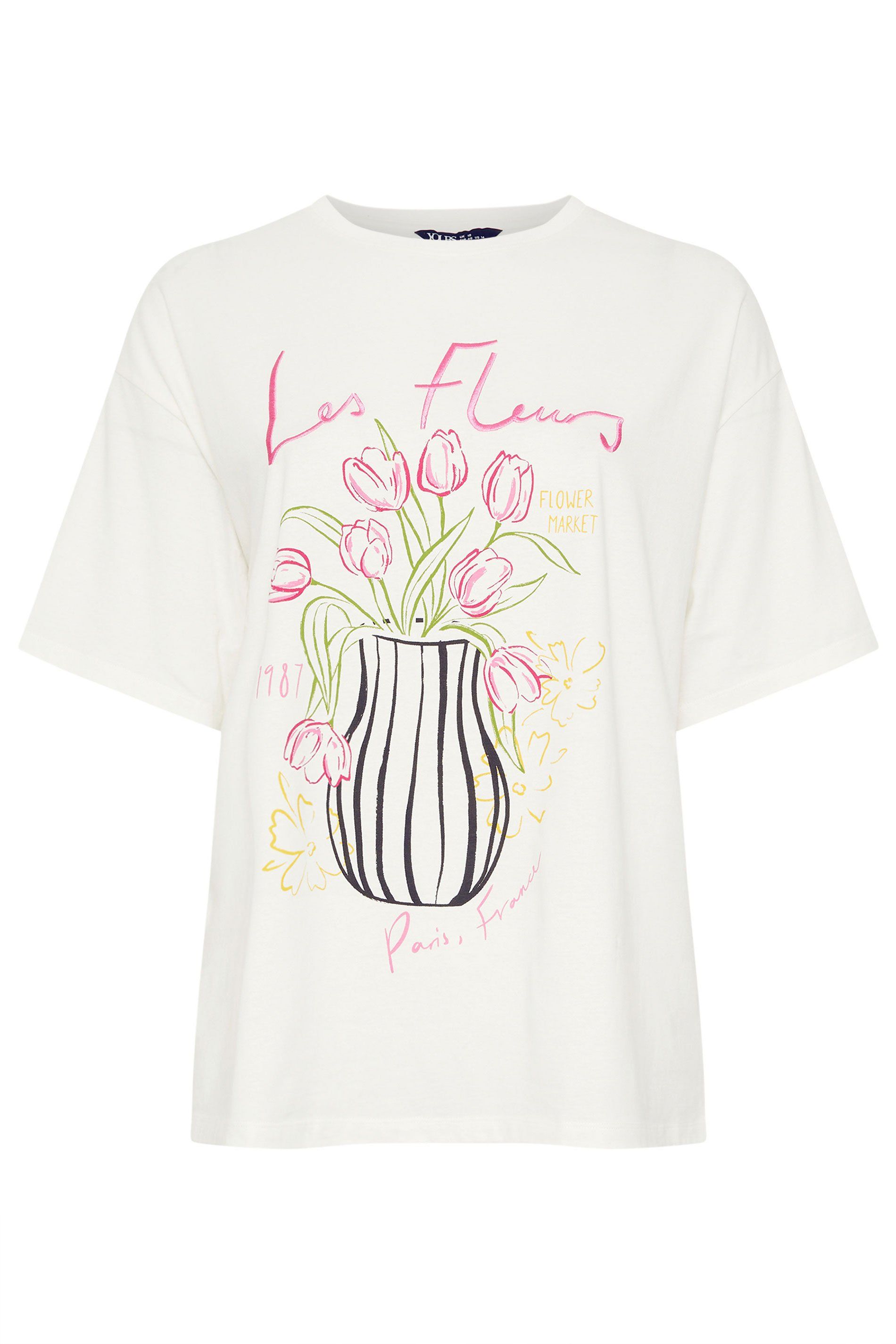 Yours Les Fleurs' Embroidered Relaxed T-Shirt