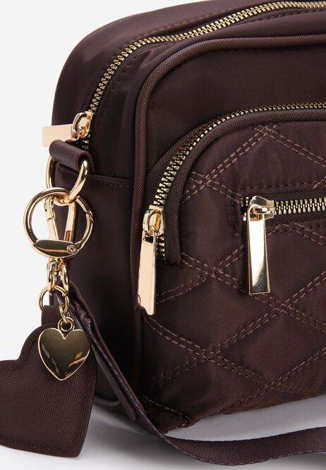 Womens Chocolate Brown Textured Mini Camera Bag