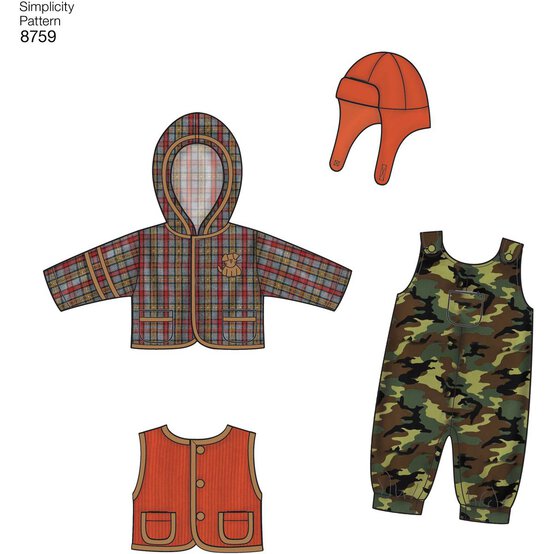 Simplicity Baby Separates Sewing Pattern 8759 (XXS-L)