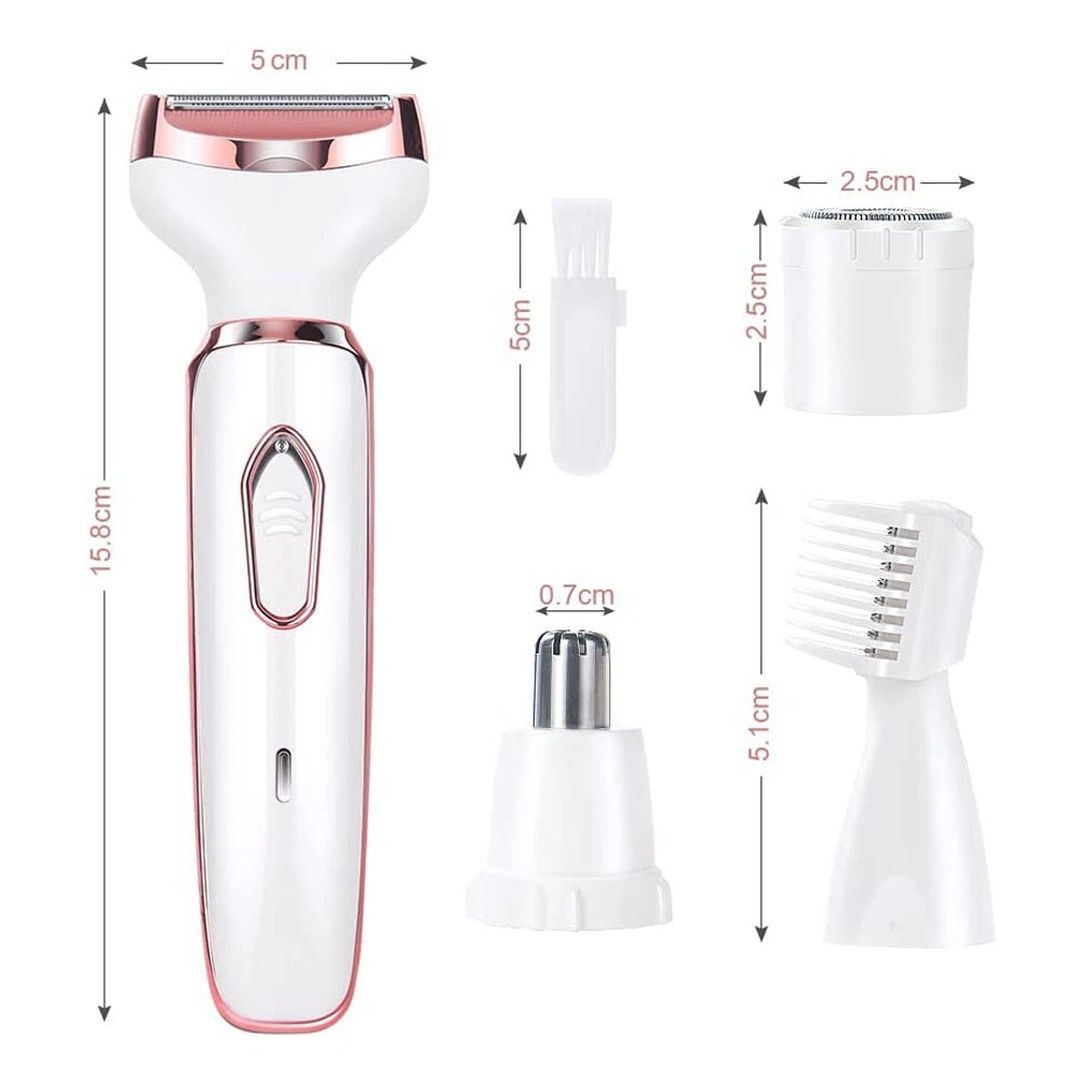 NESTLUNE 4 In 1 Cordless Lady Electric Shaver Painless Hair Remover