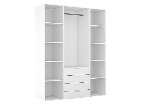 Dressing blanc 4 tiroirs GoodHome Atomia H. 225 x L. 175 x P. 58 cm