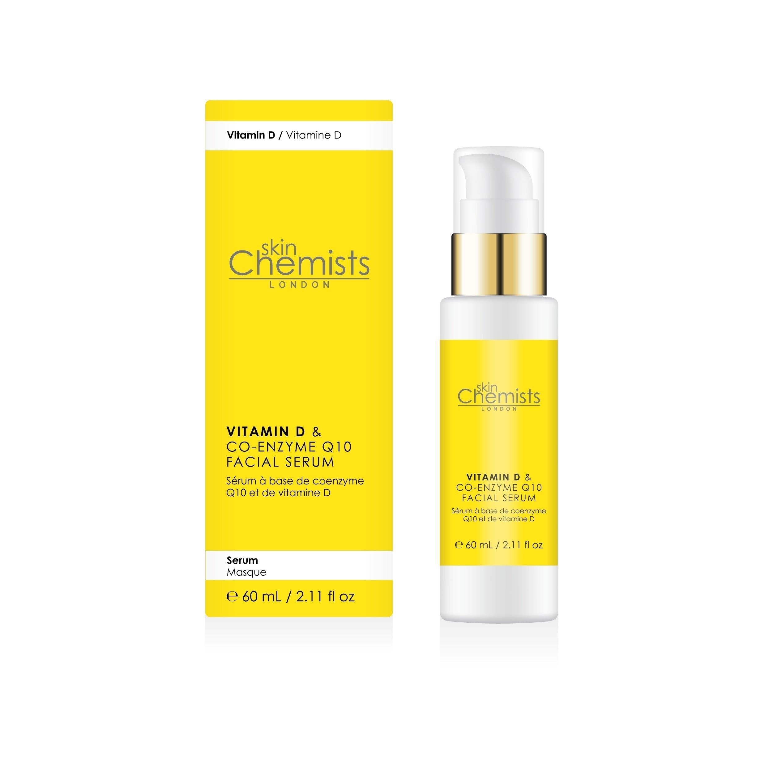 skinChemists professional Vitamin D Co-Enzyme Q10 & Vitamin D Anti-Ageing Serum 50ml x 2 Duo Set for Fine Lines and Firmness