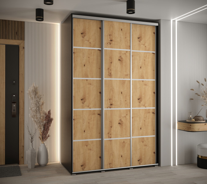 Szafa przesuwna 60 Cannes 4 160 czarny artisan srebrny