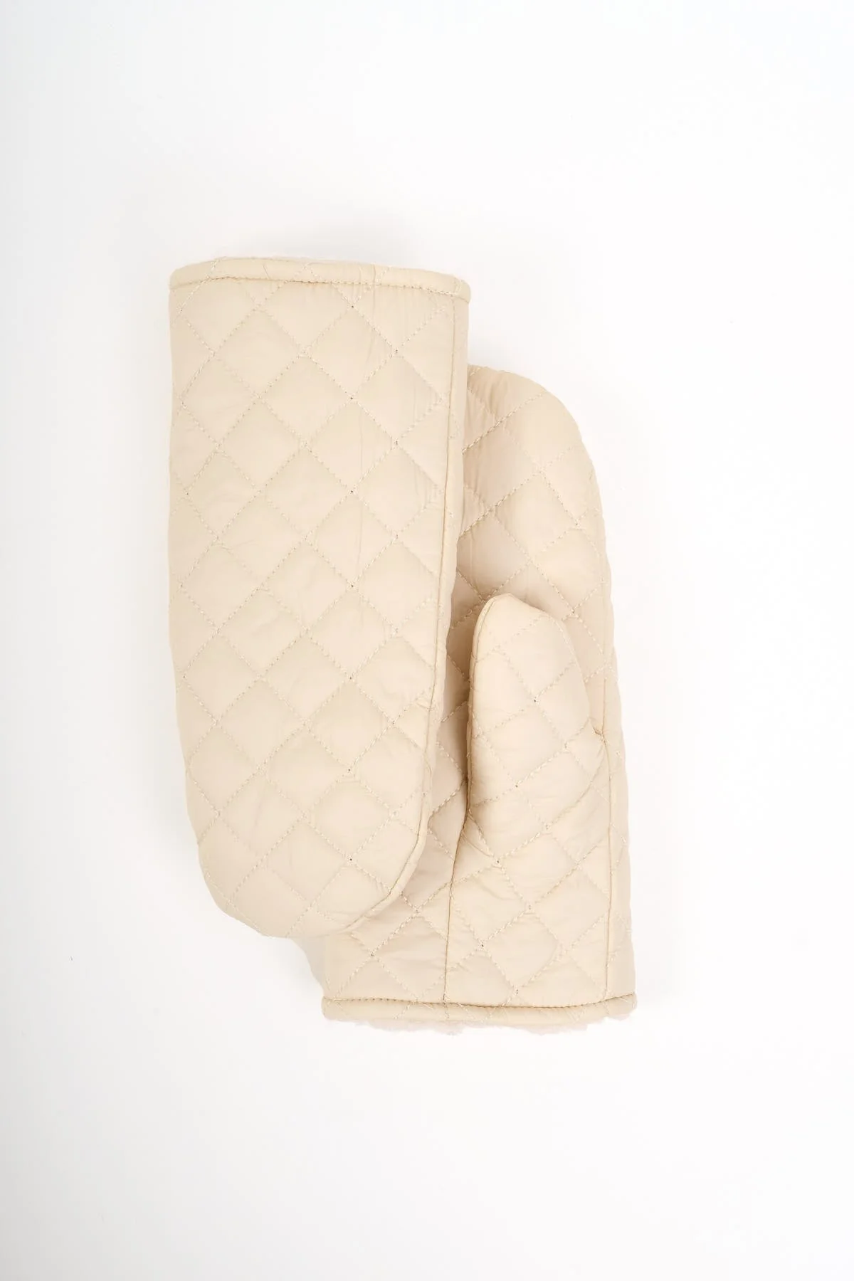 Cream Nylon Mittens