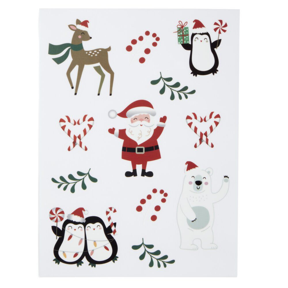 Décoration fenêtre No&euml;l électrostatique personnage ou sapin