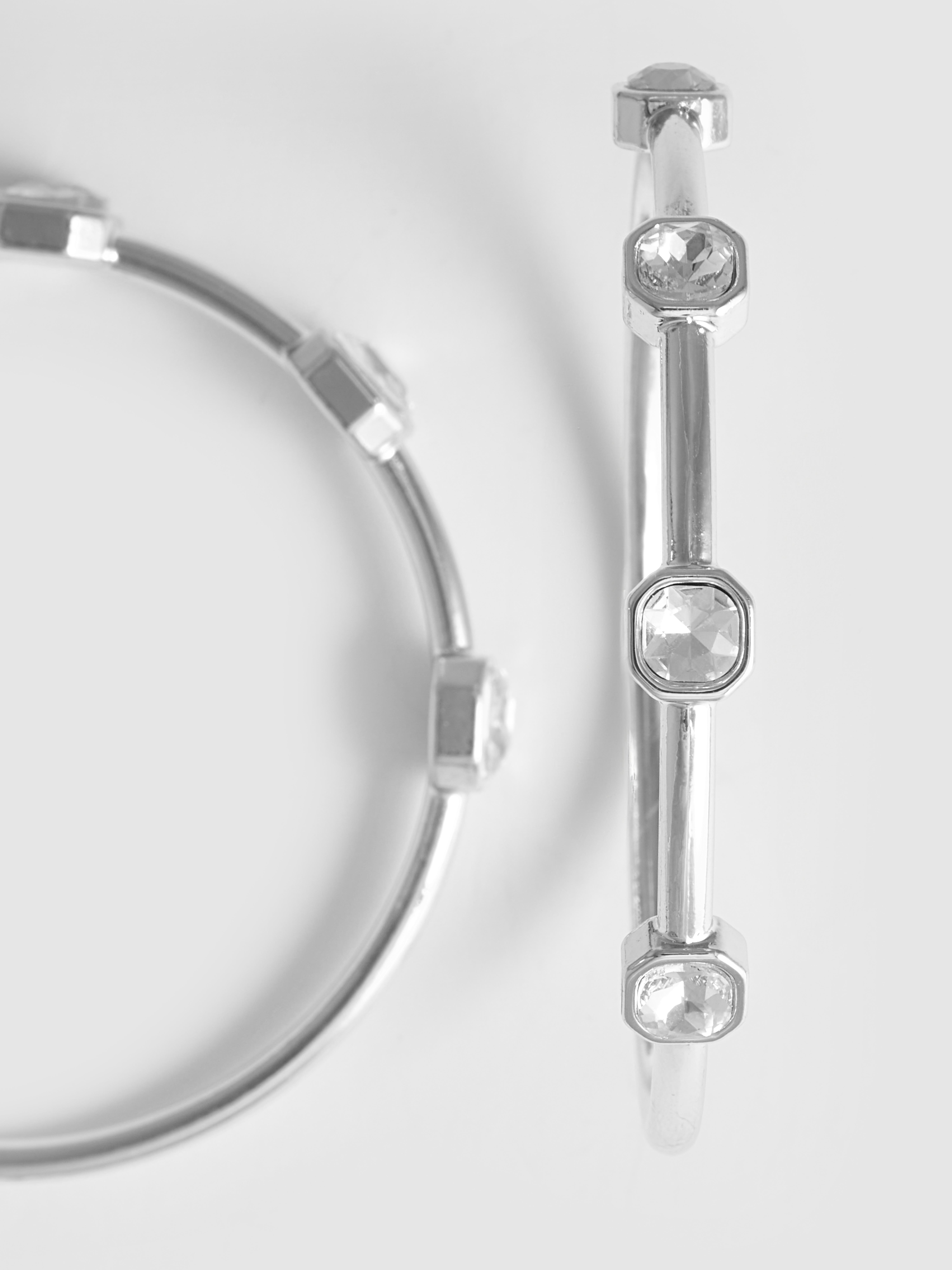 2pk Chunky Rhinestone Bangles