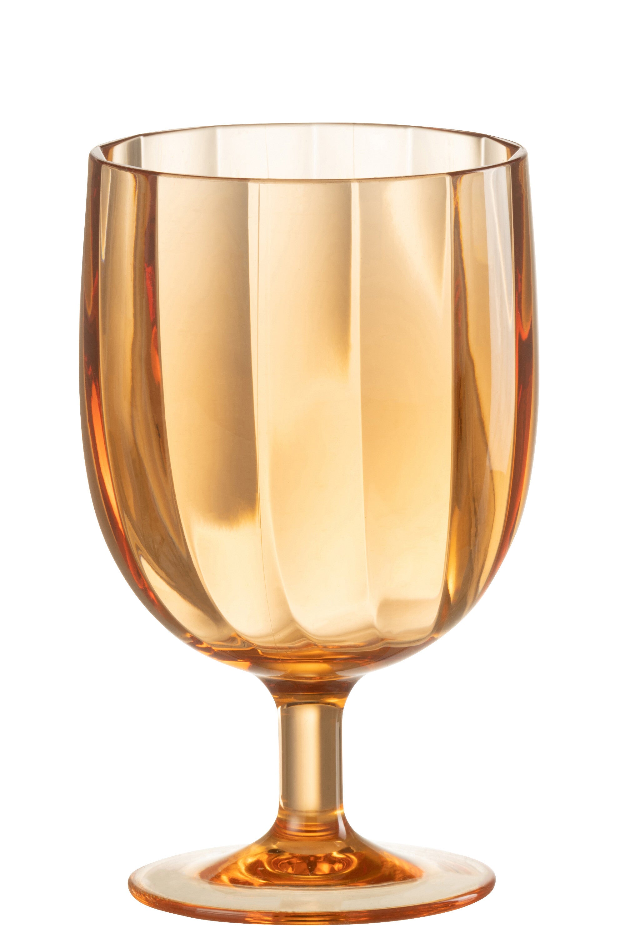 J-Line wijnglas - plastic - oranje - 6 stuks