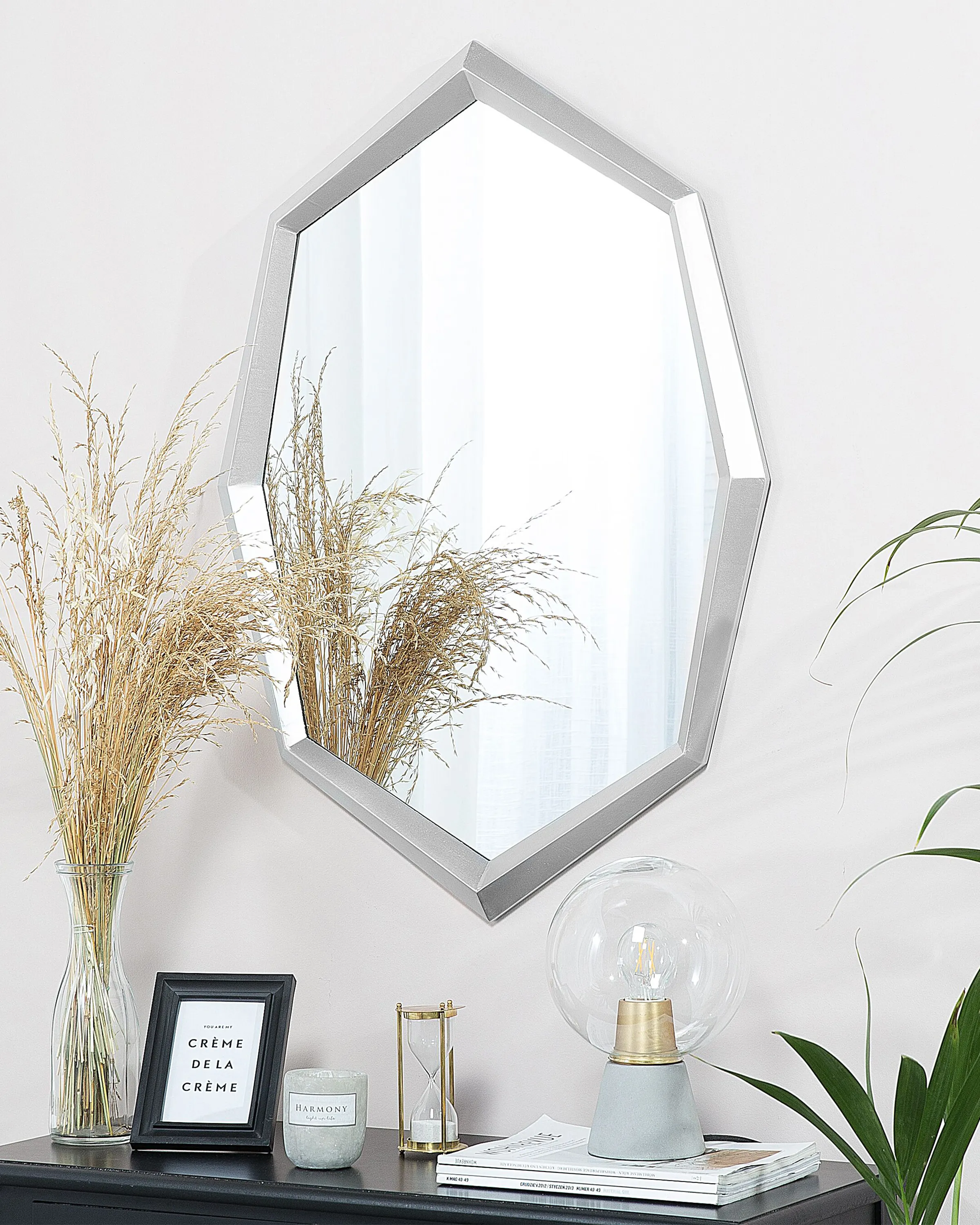 Wall Mirror OENO 66 cm 91 cm Silver