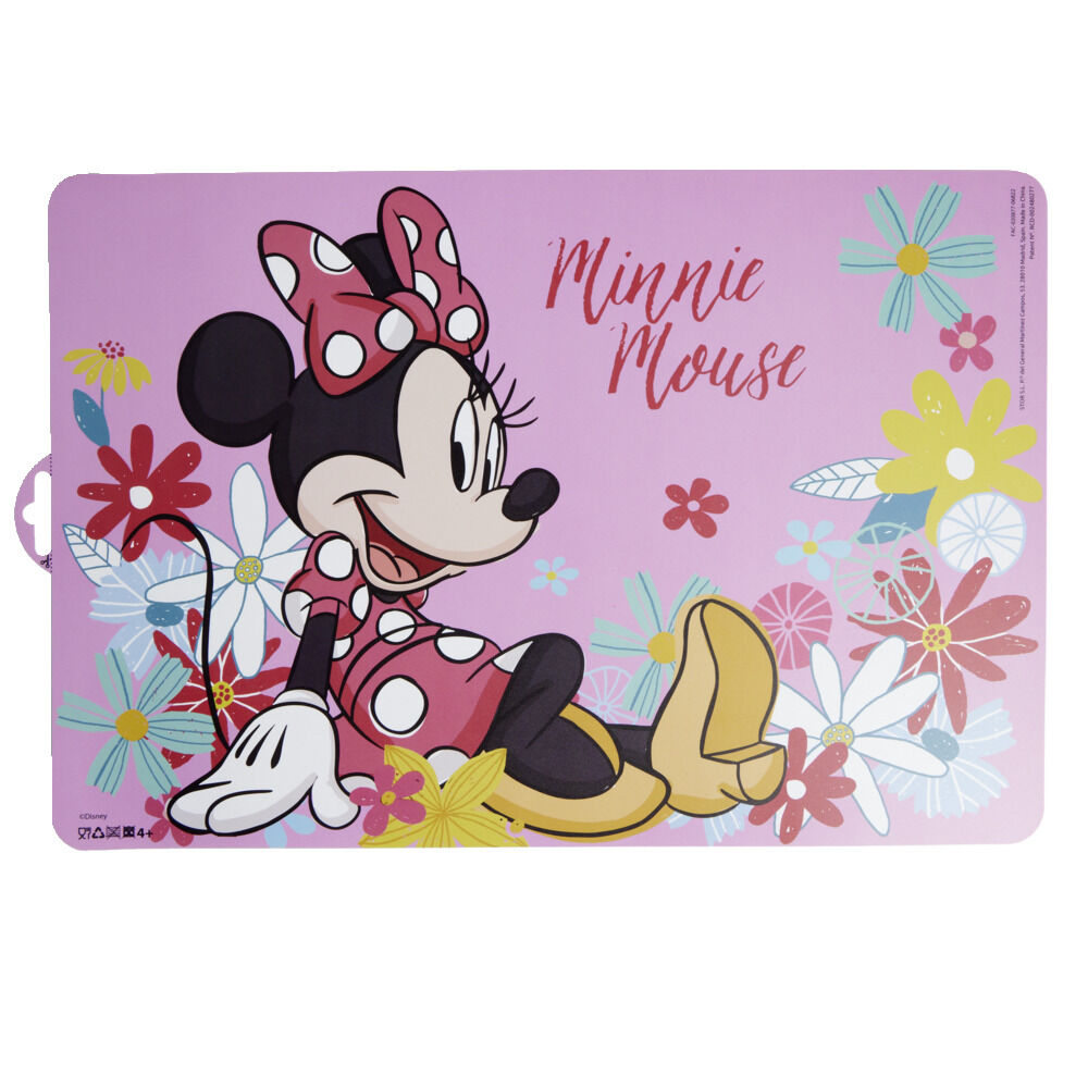 Set de table rectangulaire plastique rose enfant Minnie Mouse
