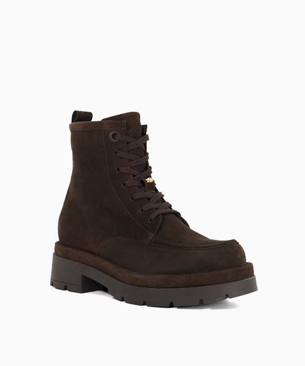 Pennington Brown - Suede Chunky Lace Up Boots