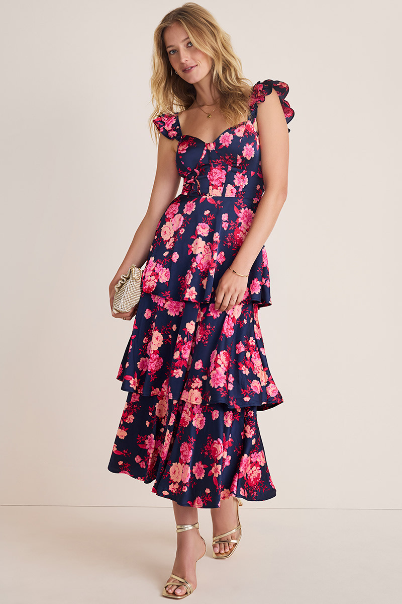 Lena Floral Tiered Maxi Dress