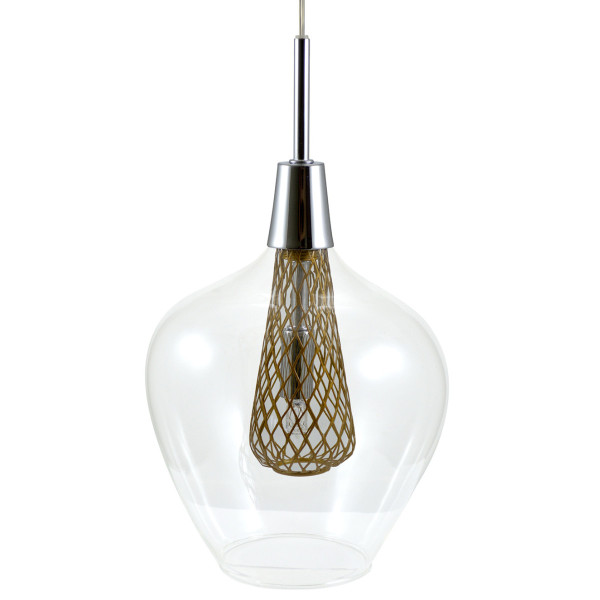 Lampa wisząca chromowana przezroczysta-złota DYSON 1xG9x5W Polux